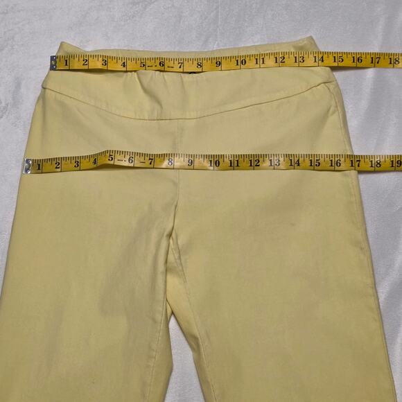 SC Montreal Cropped Bright Yellow Stretchy Pull-On Capri Pants, Size 8 - Picture 4 of 7